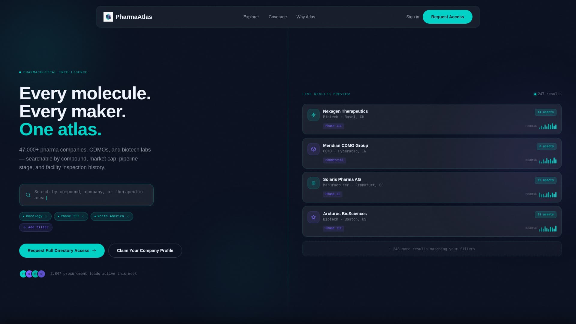 Pharmaatlas - Precision Directory Landing Page Template