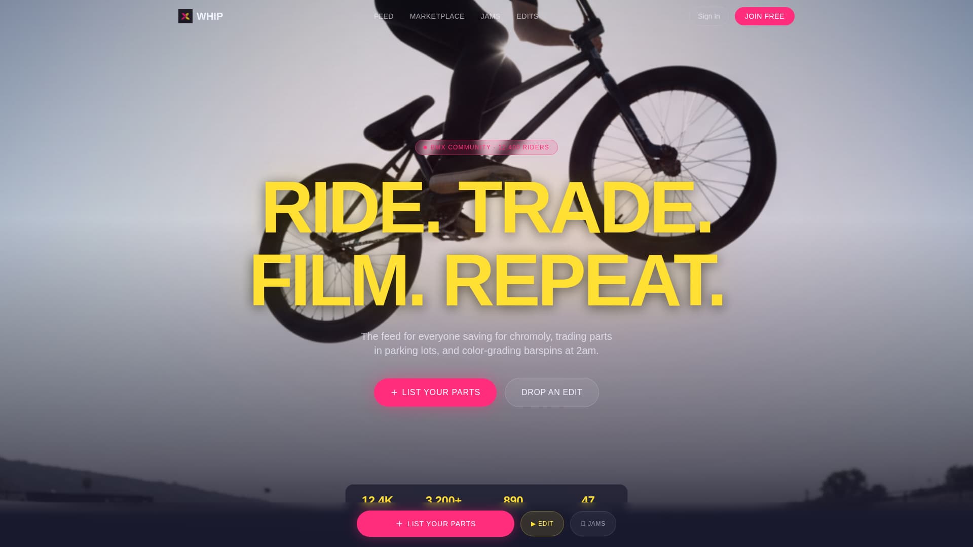 Whip - Highvoltage BMX Landing Page Template