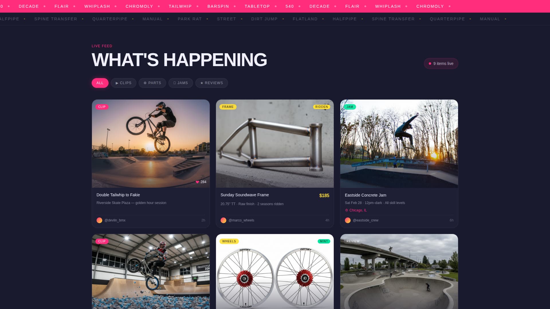 Whip - Highvoltage BMX Landing Page Template