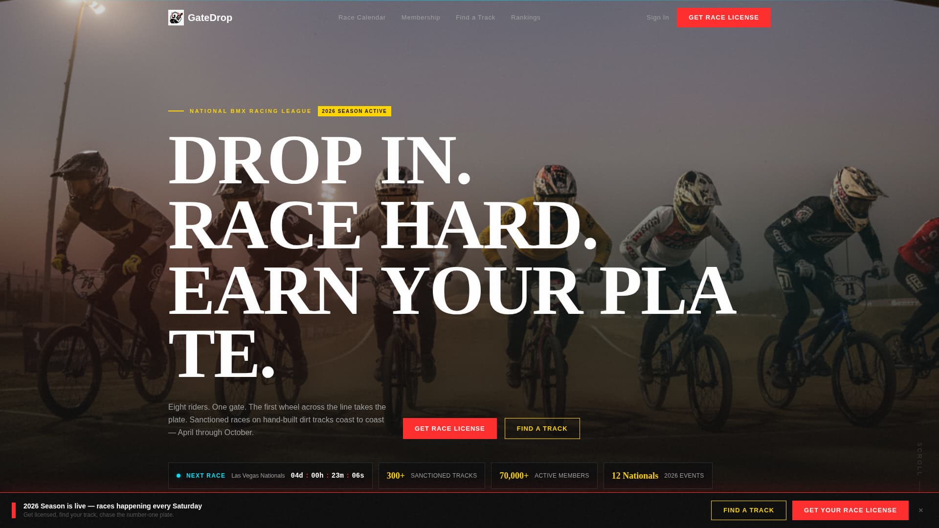 Gatedrop - Highvoltage BMX Landing Page Template