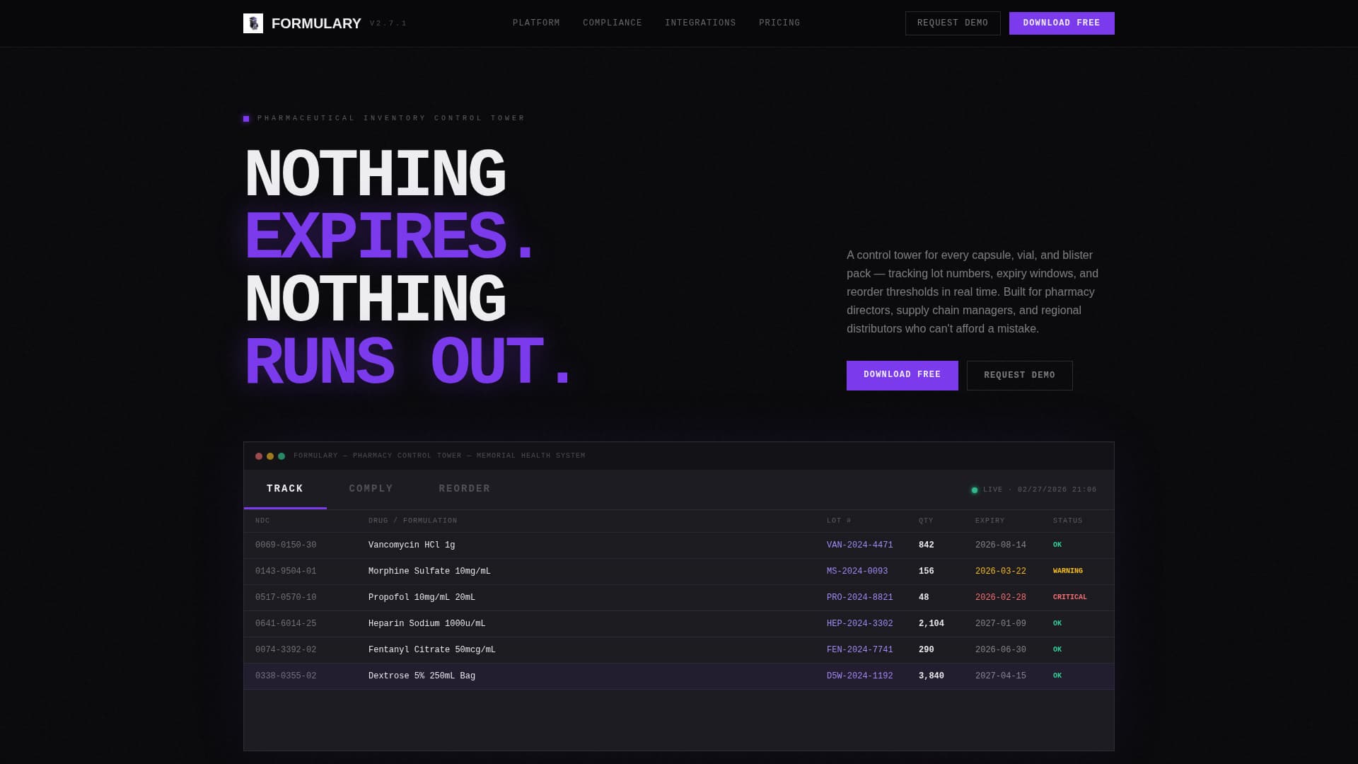 Vitals — Evidence-Based Drug Information Landing Page Template