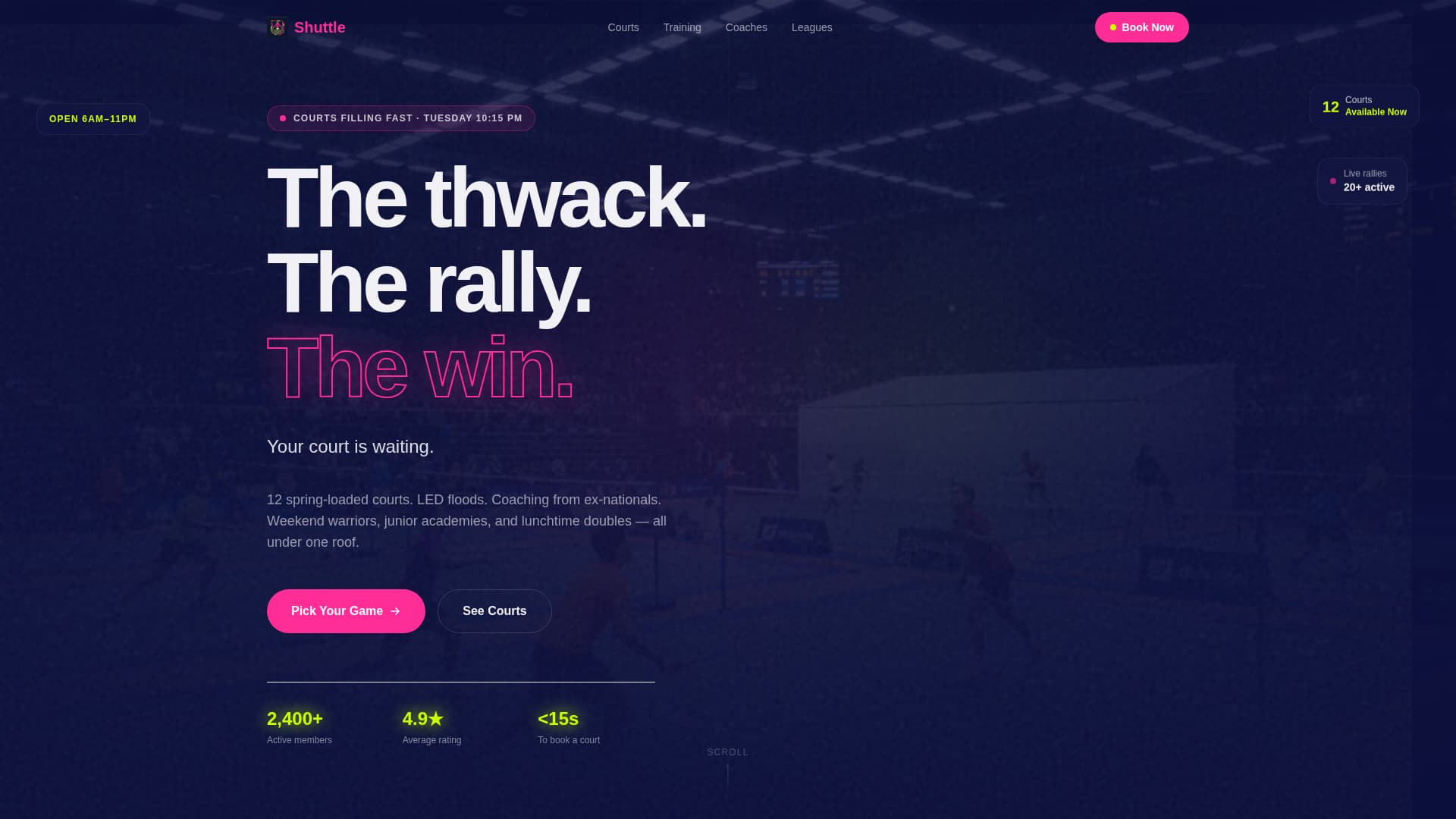 Shuttle - Highenergy Badminton Landing Page Template
