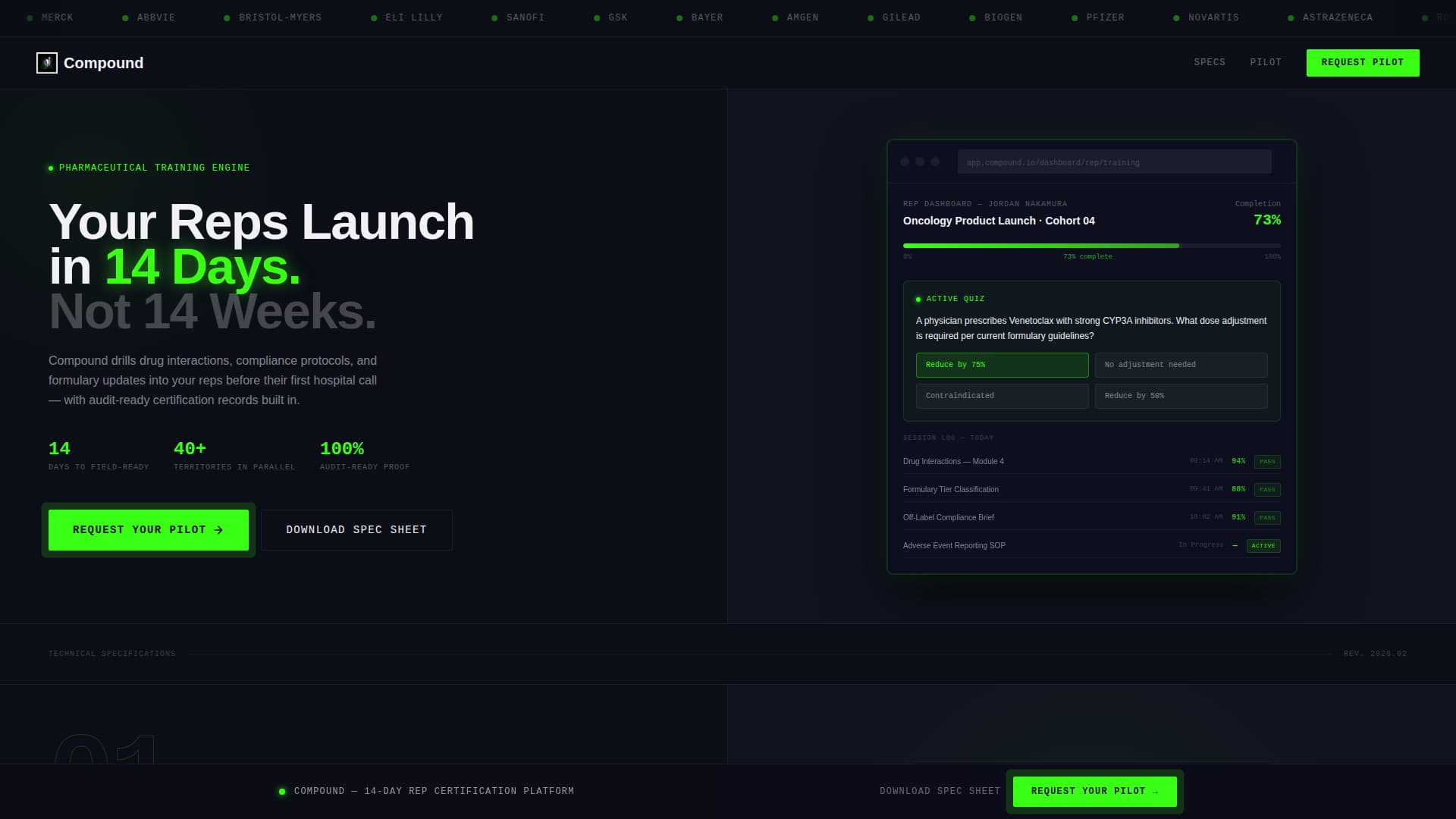 Compound - Precision Pharma Landing Page Template