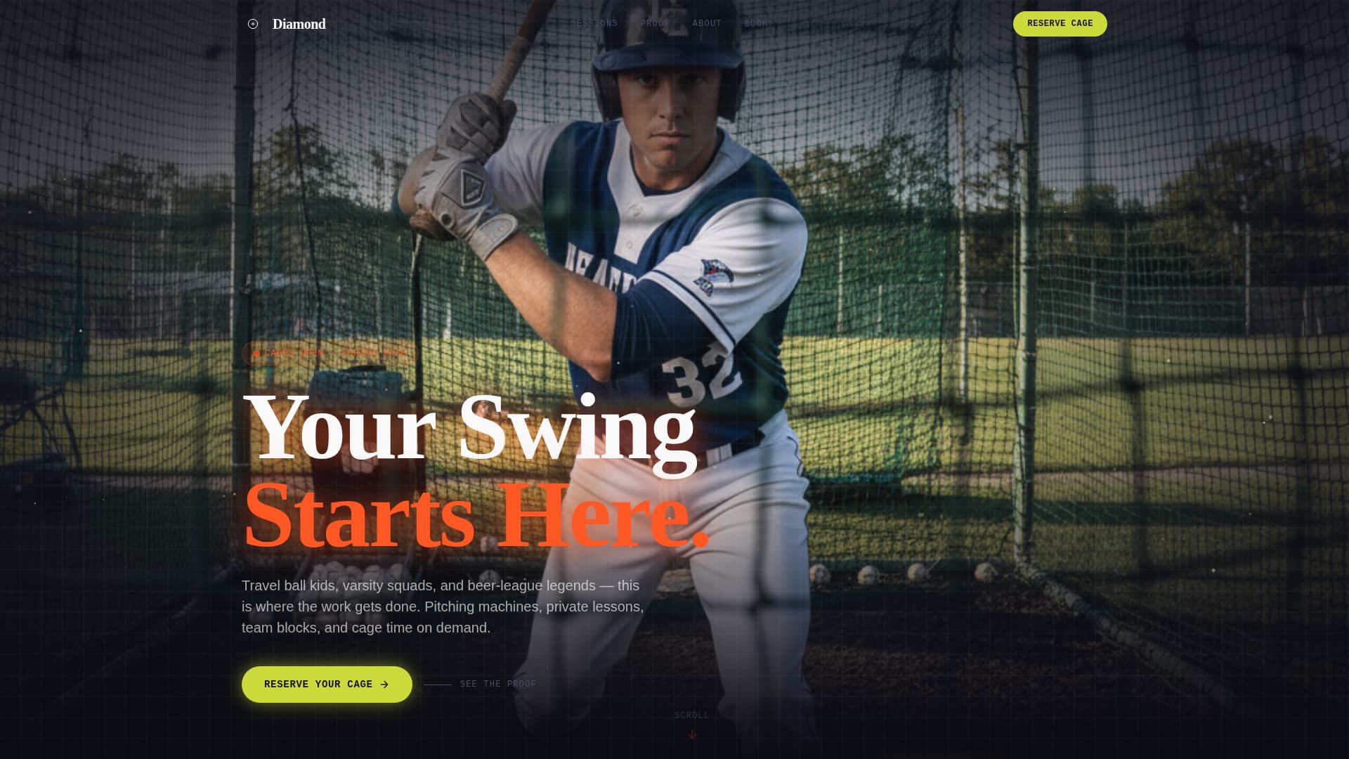 Homerun — Electrifying Baseball Equipment Landing Page Template