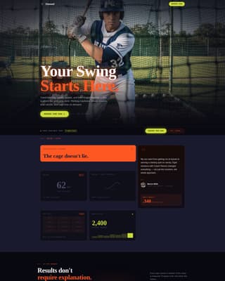 Homerun — Electrifying Baseball Equipment Landing Page Template