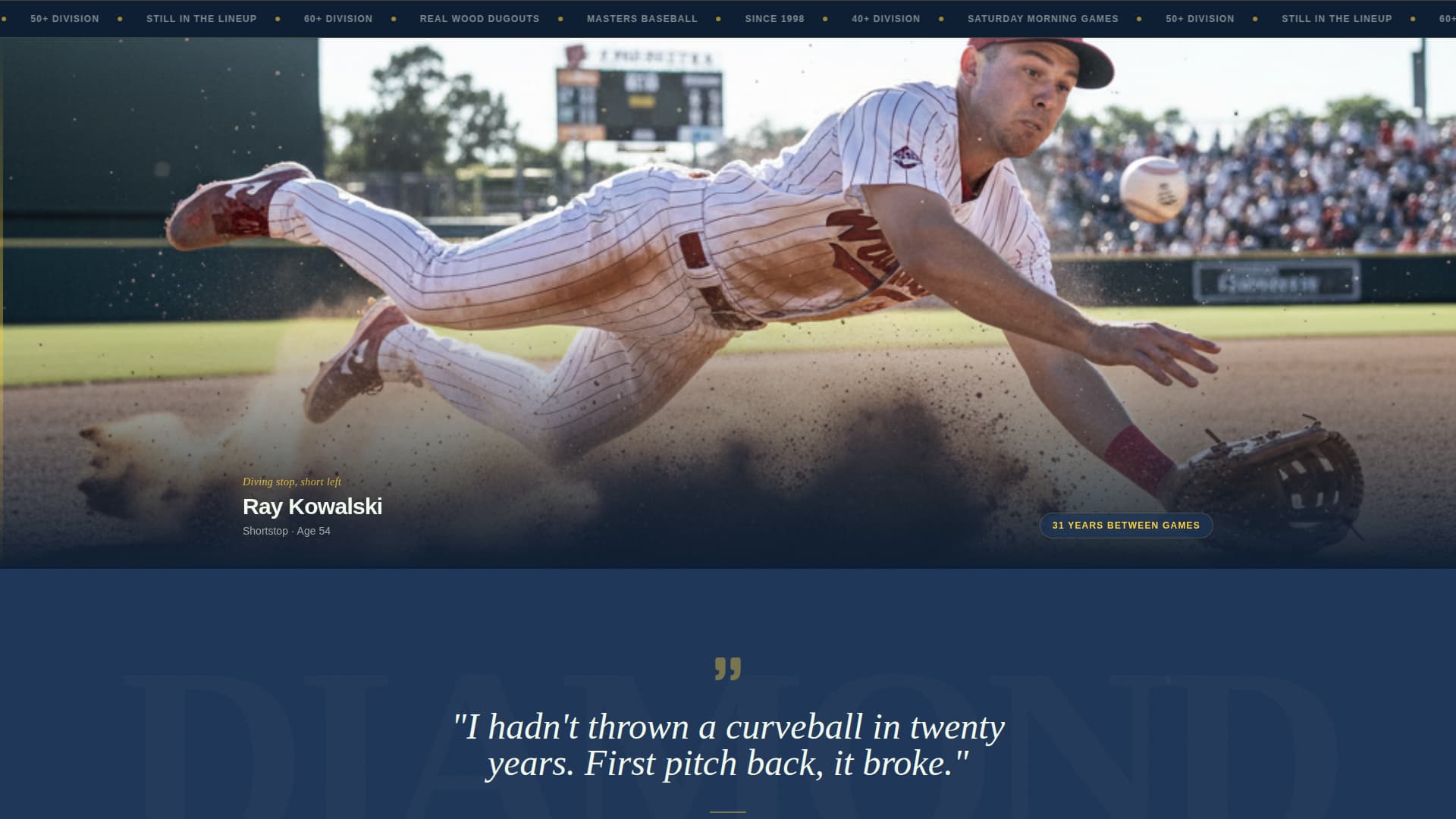 Diamond - Electrifying Baseball Landing Page Template