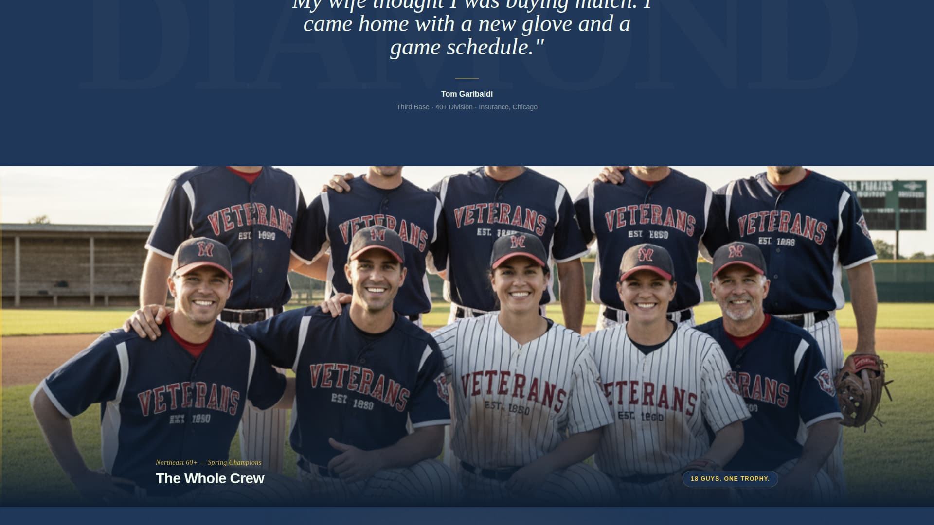 Diamond - Electrifying Baseball Landing Page Template