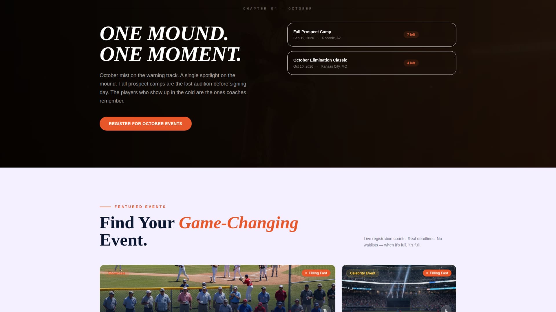 Dugout - Electric Baseball Landing Page Template