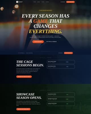Dugout - Electric Baseball Landing Page Template