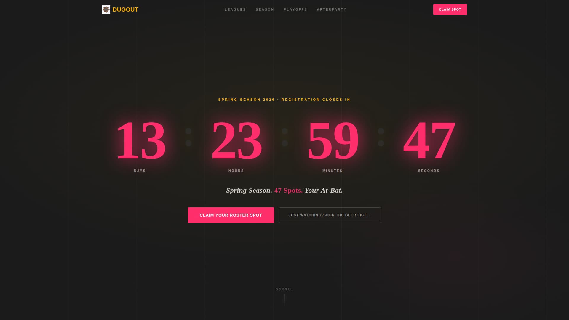Dugout - Highimpact Baseball Landing Page Template
