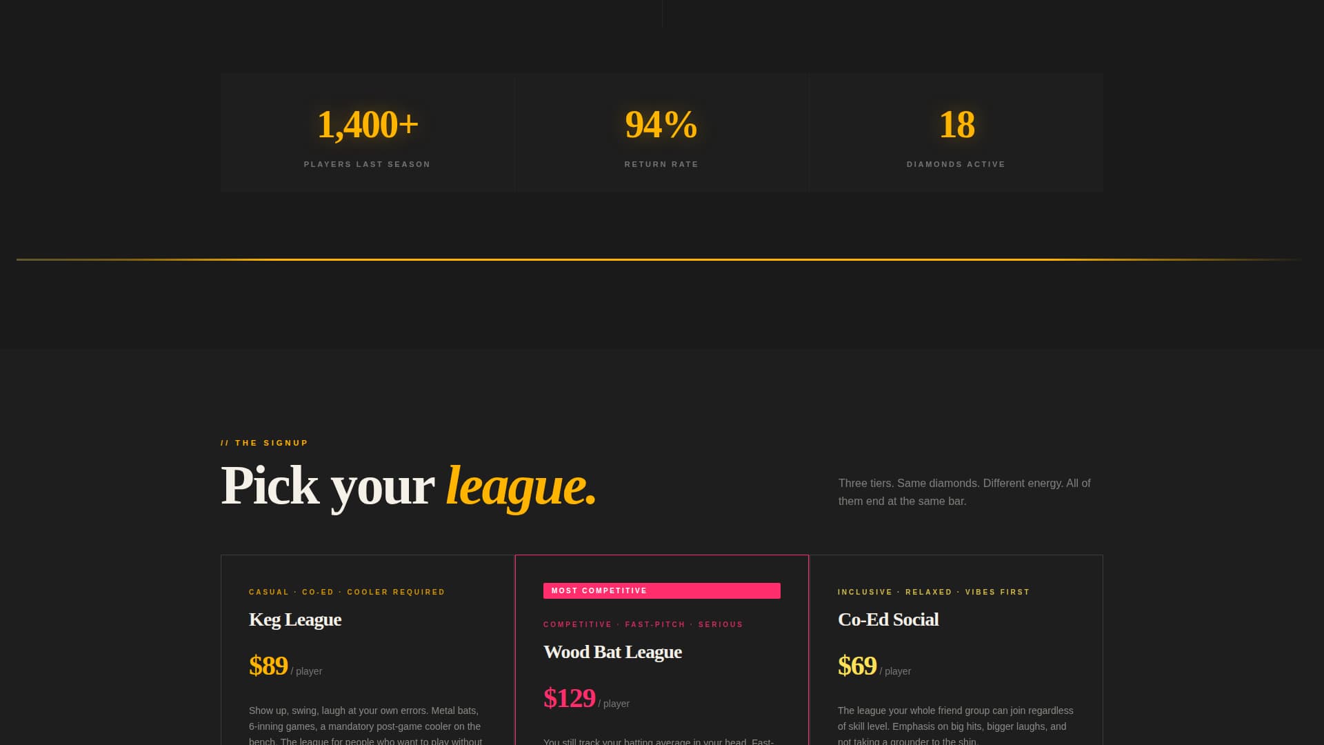 Dugout - Highimpact Baseball Landing Page Template