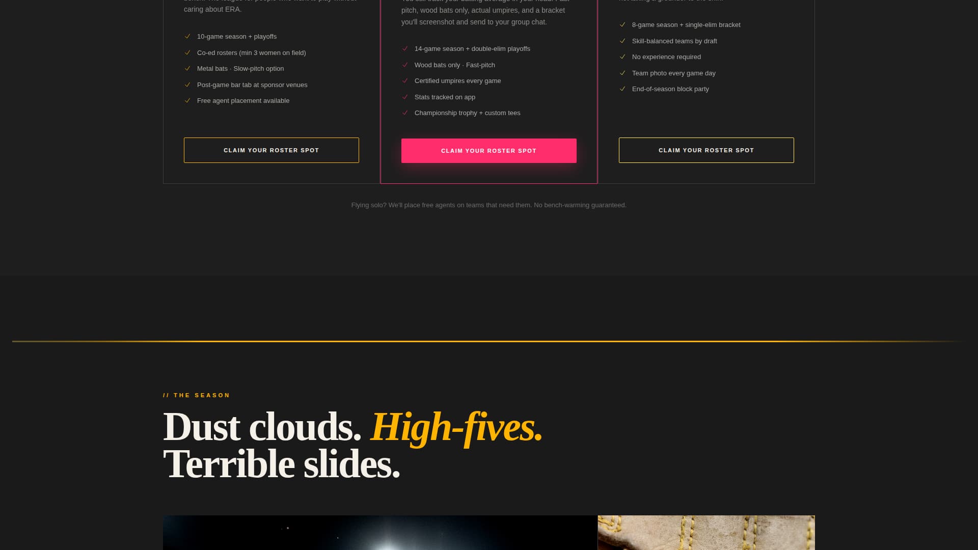 Dugout - Highimpact Baseball Landing Page Template