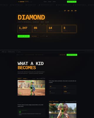 Diamond - Electric Baseball Landing Page Template