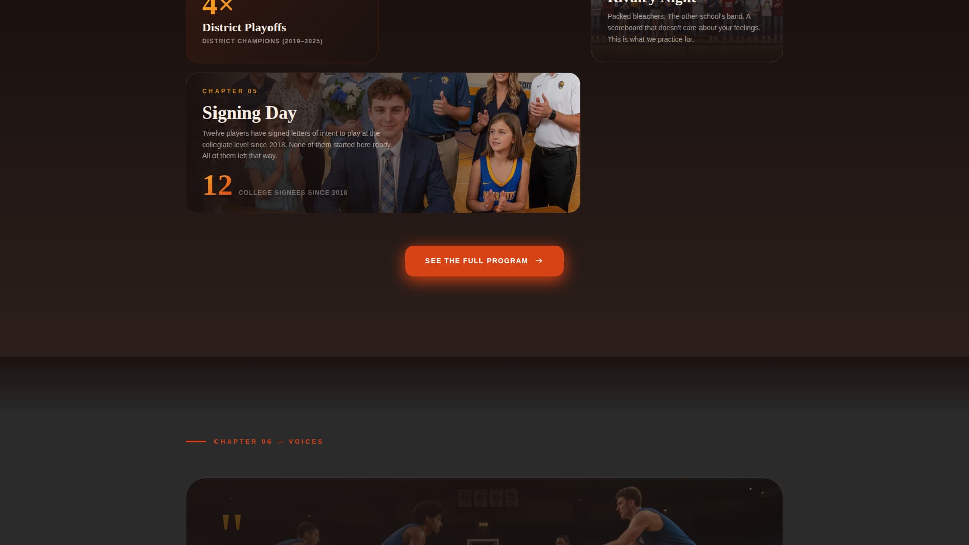 High School Basketball Program Website Template