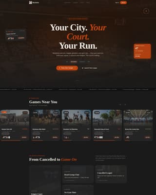 Recreational Basketball League & Court Booking Website Template