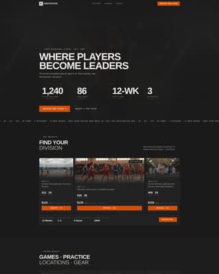 Youth Basketball League Registration Website Template