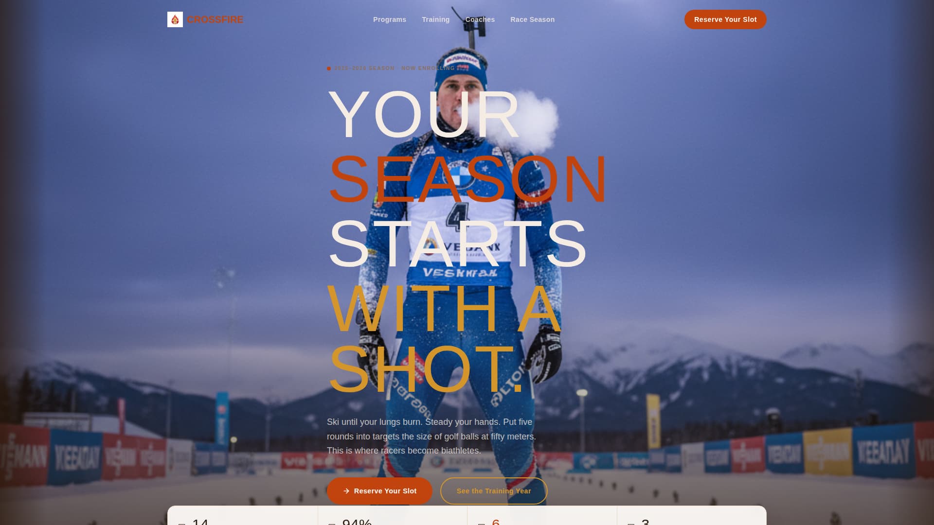 Crossfire - Elite Biathlon Landing Page Template