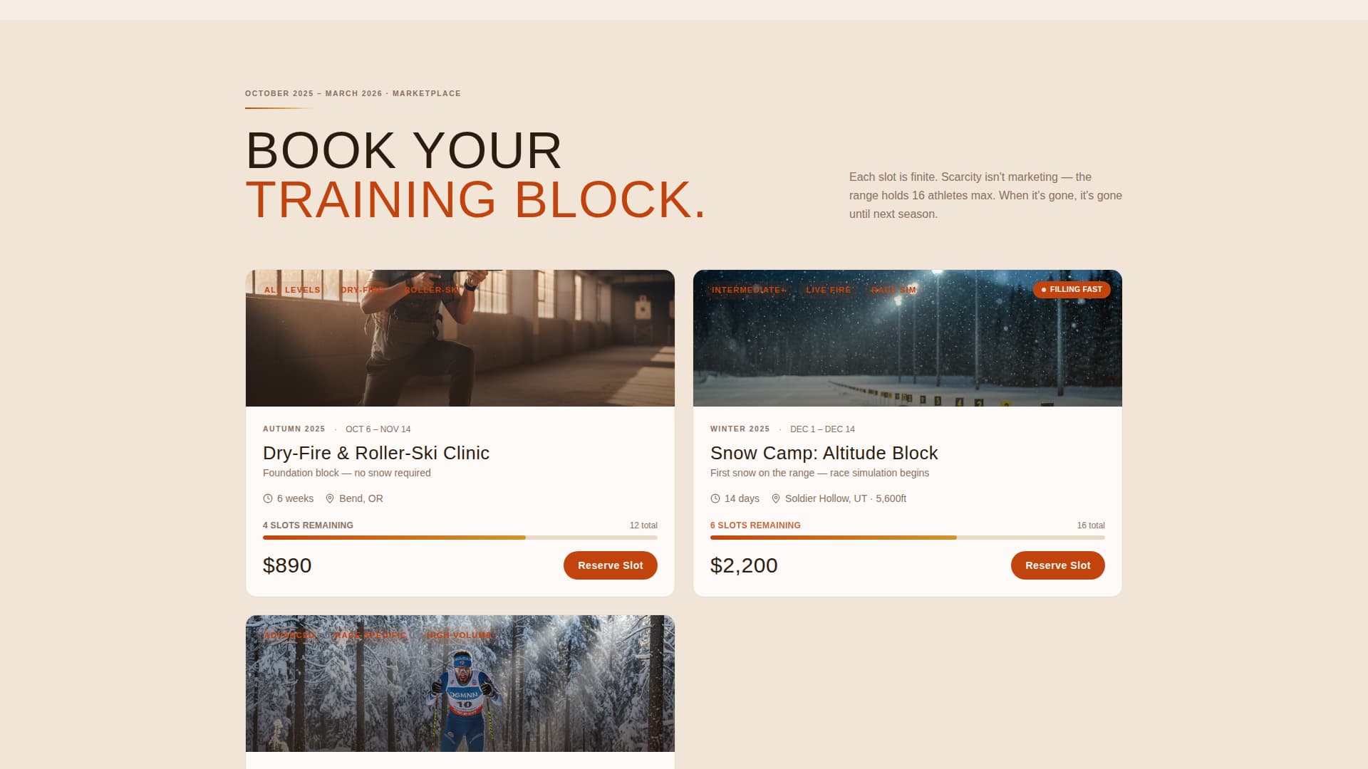 Crossfire - Elite Biathlon Landing Page Template