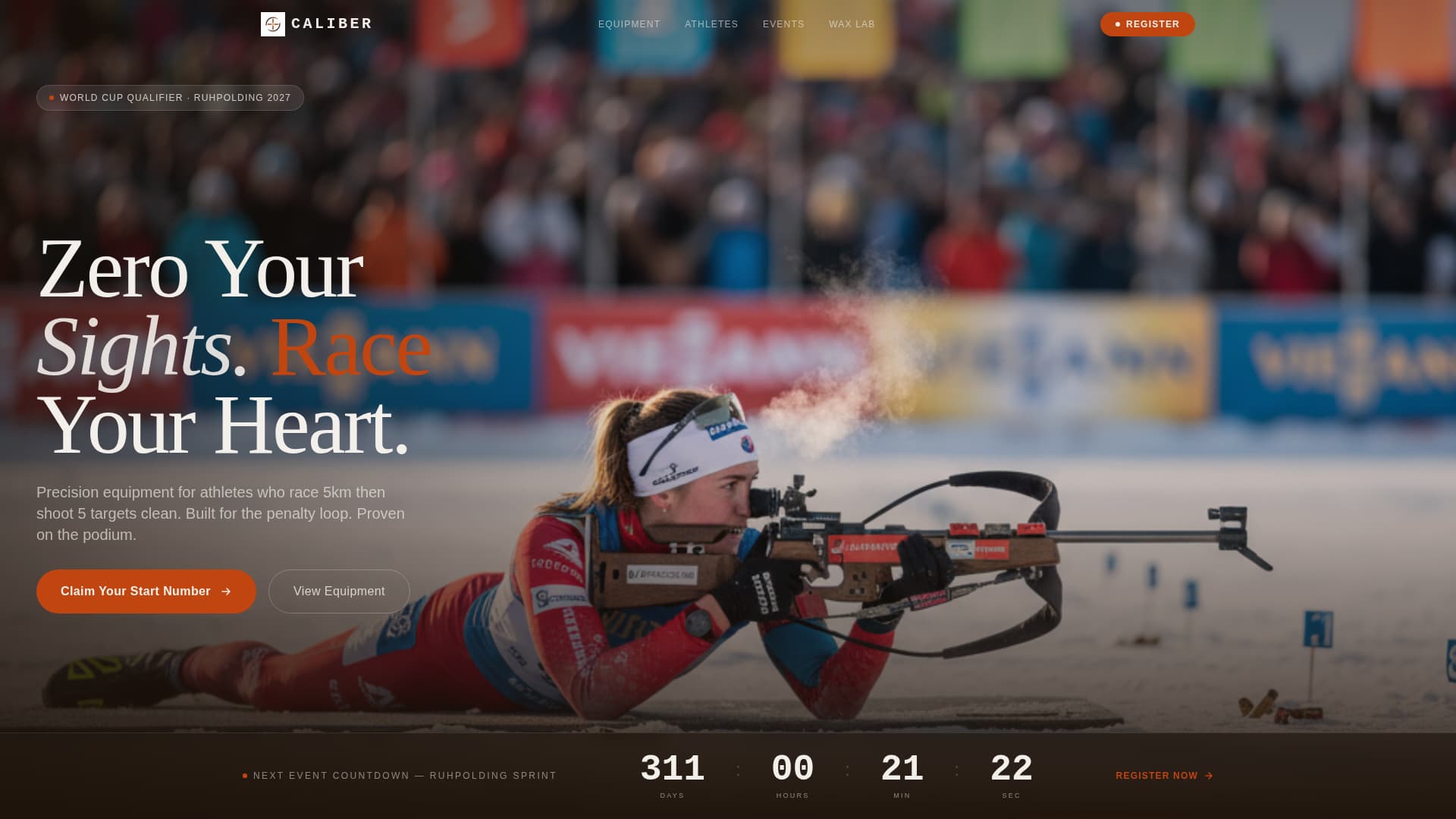 Caliber - Electric Biathlon Landing Page Template