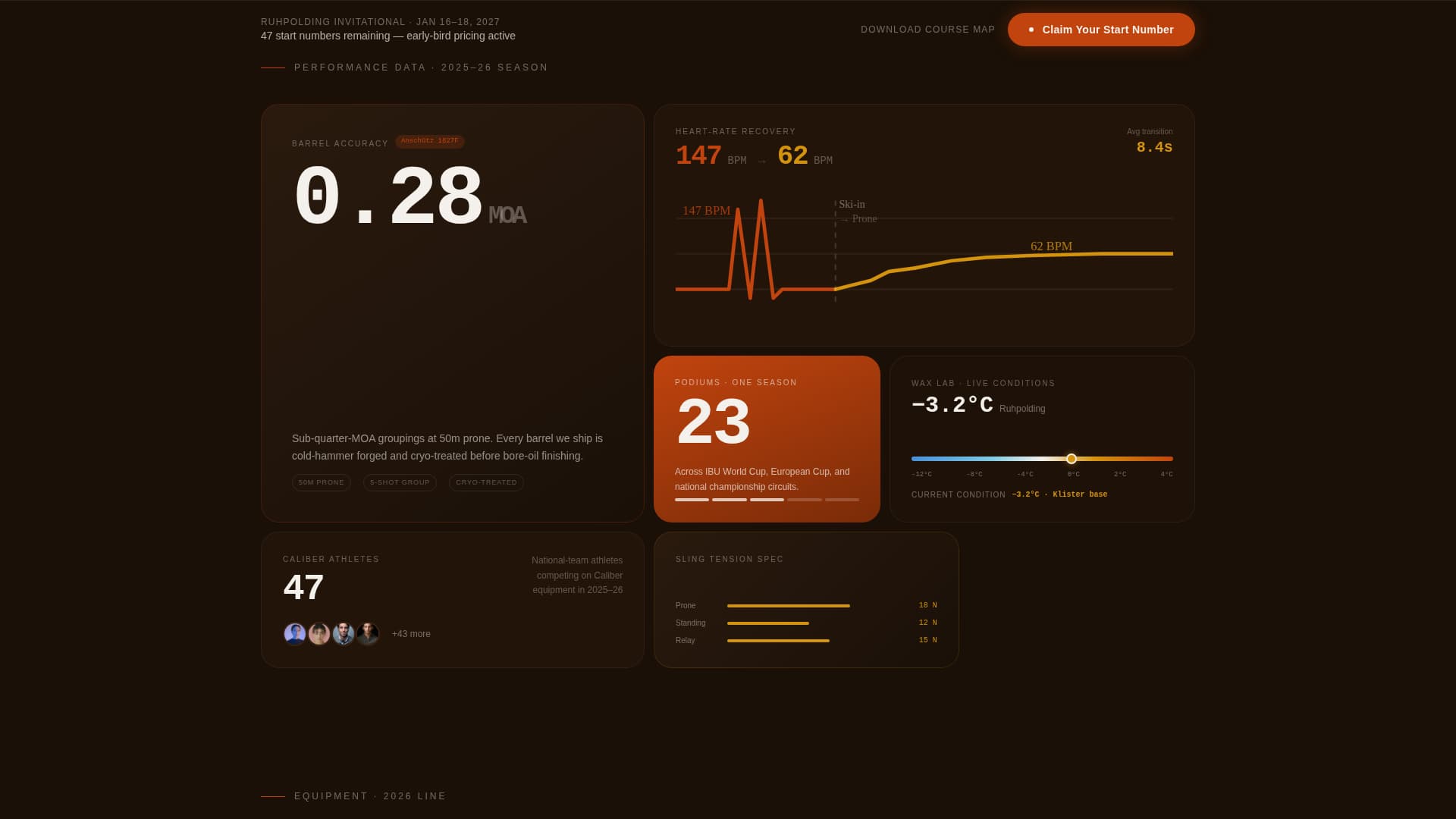 Caliber - Electric Biathlon Landing Page Template