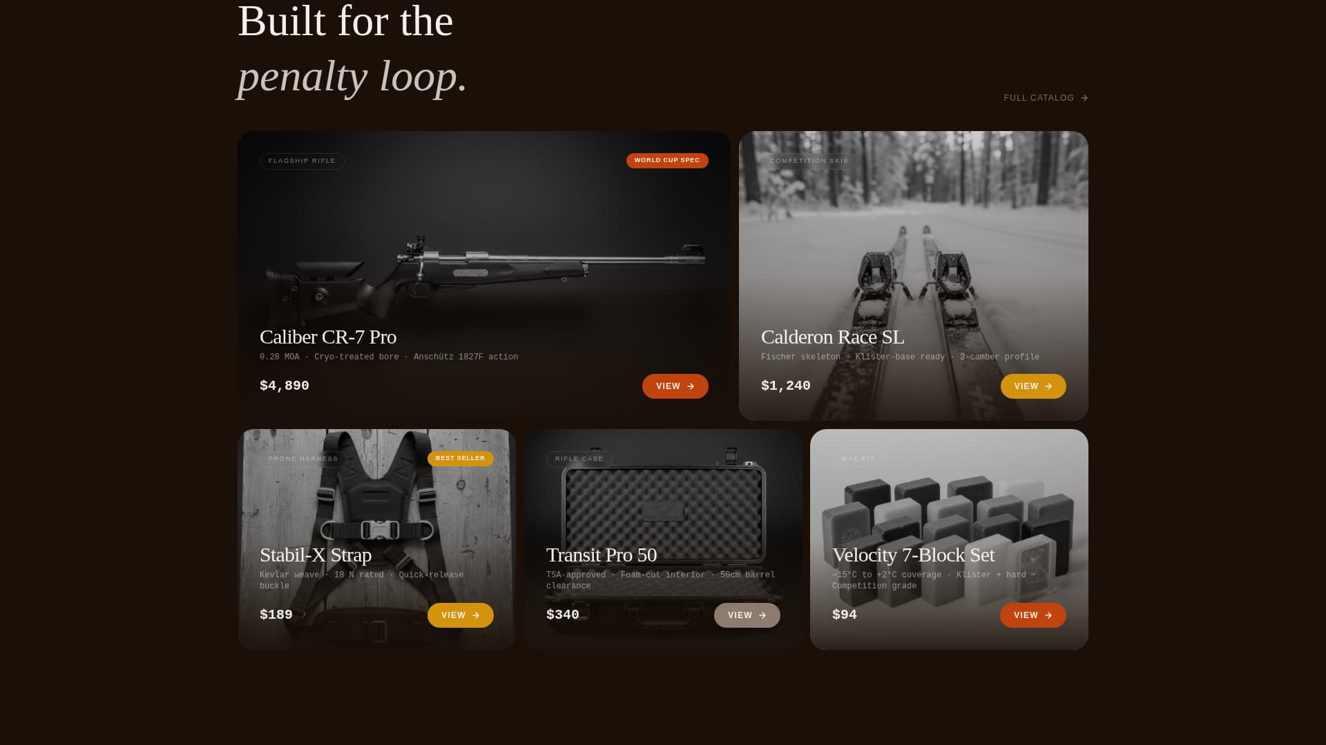 Caliber - Electric Biathlon Landing Page Template