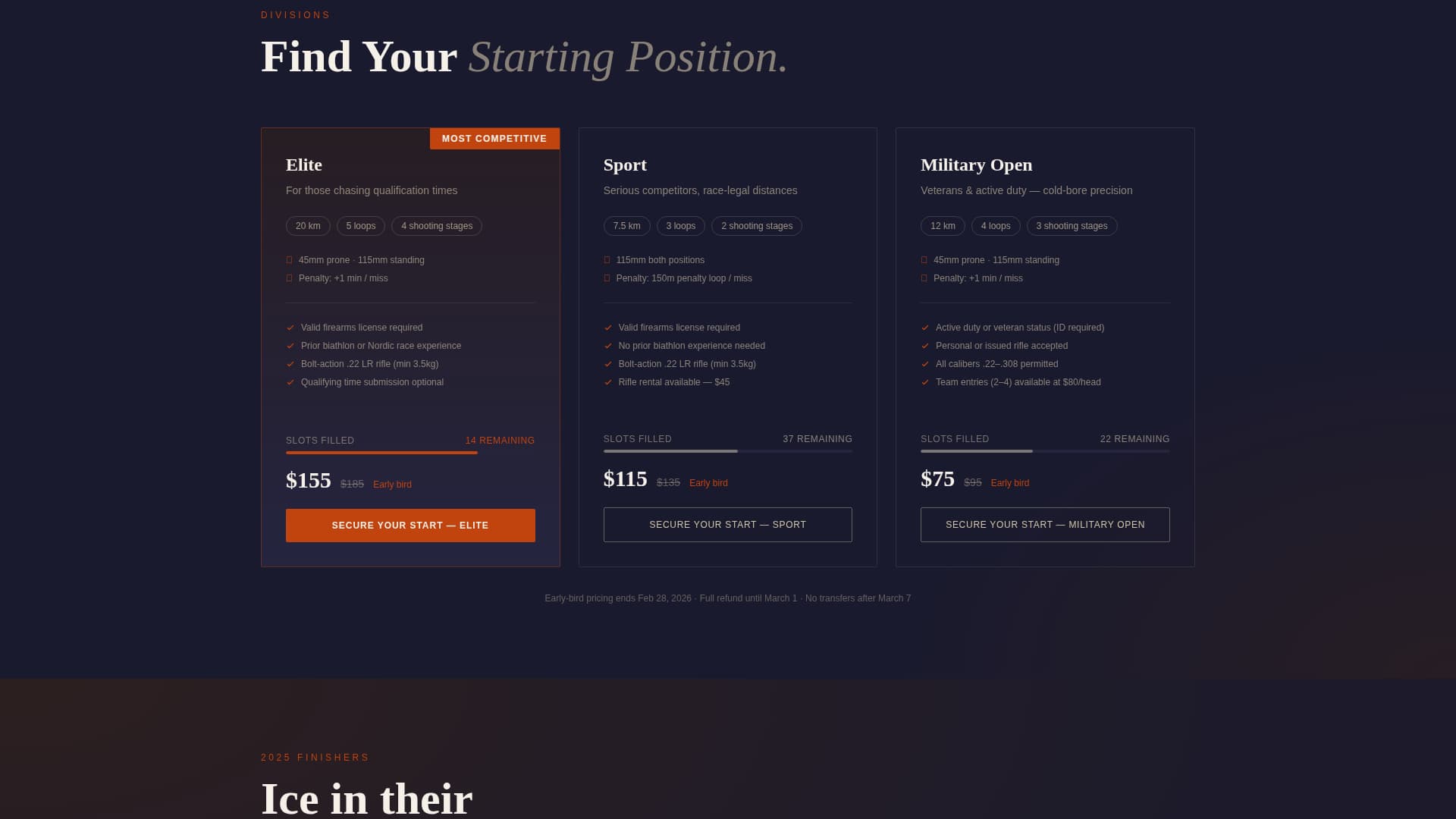 Frozenfire - Electrifying Biathlon Landing Page Template