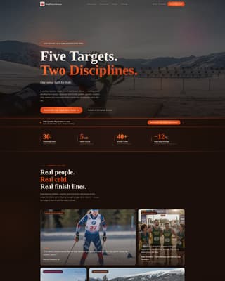 Biathlon - Electrifying Wintersports Landing Page Template