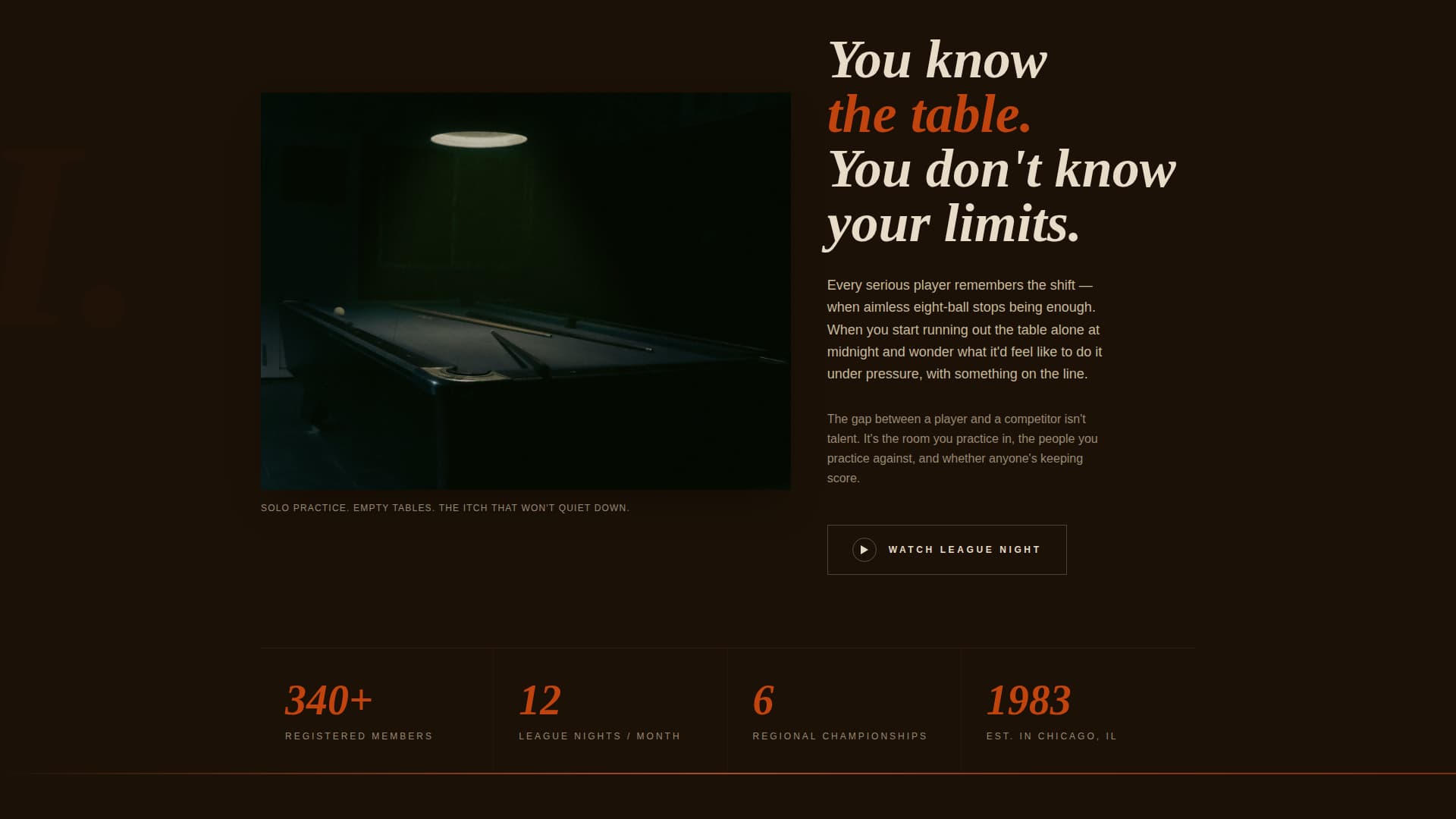 Cue - Fierce Billiards Landing Page Template