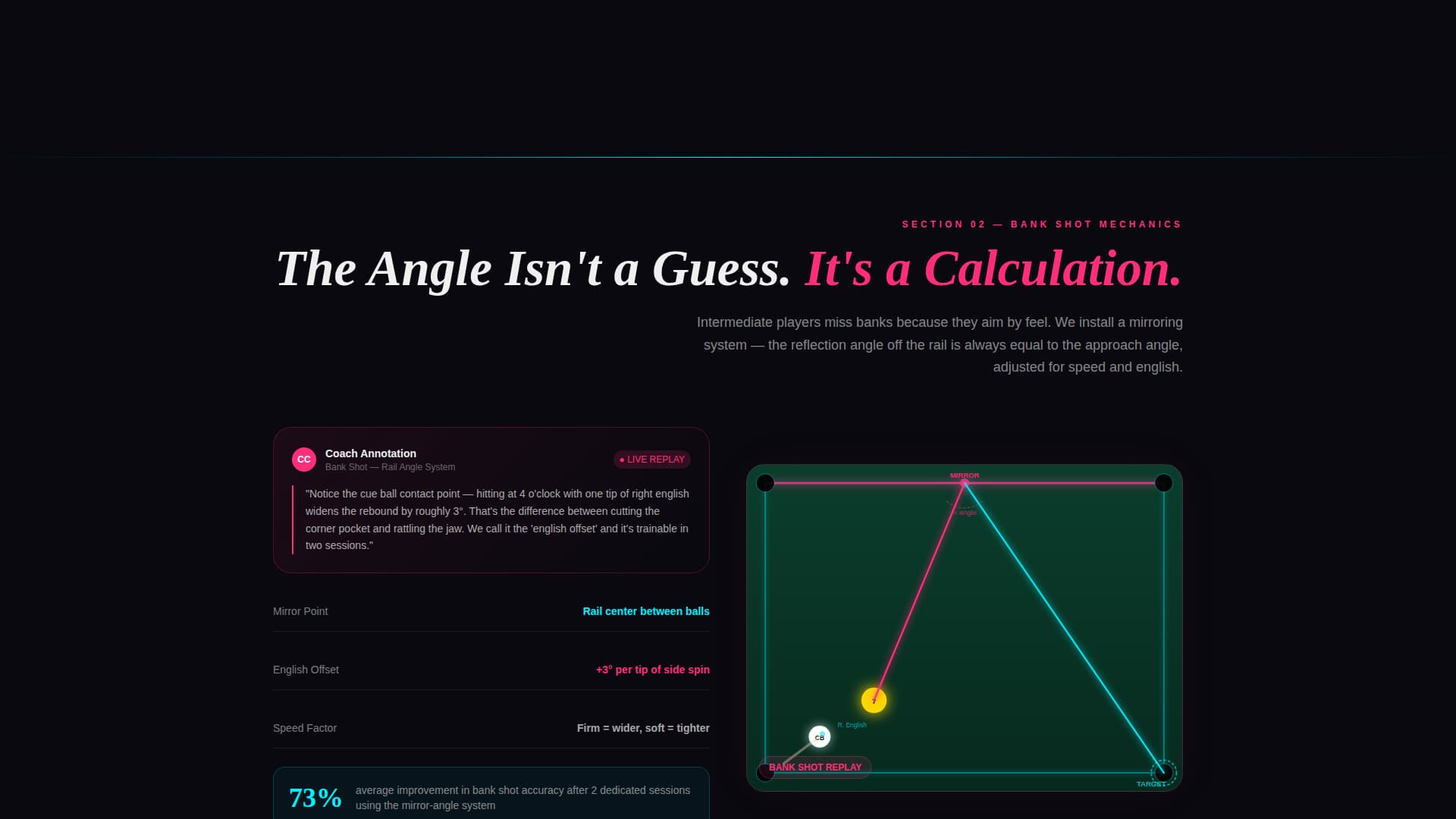 Cue - Precision Billiards Landing Page Template