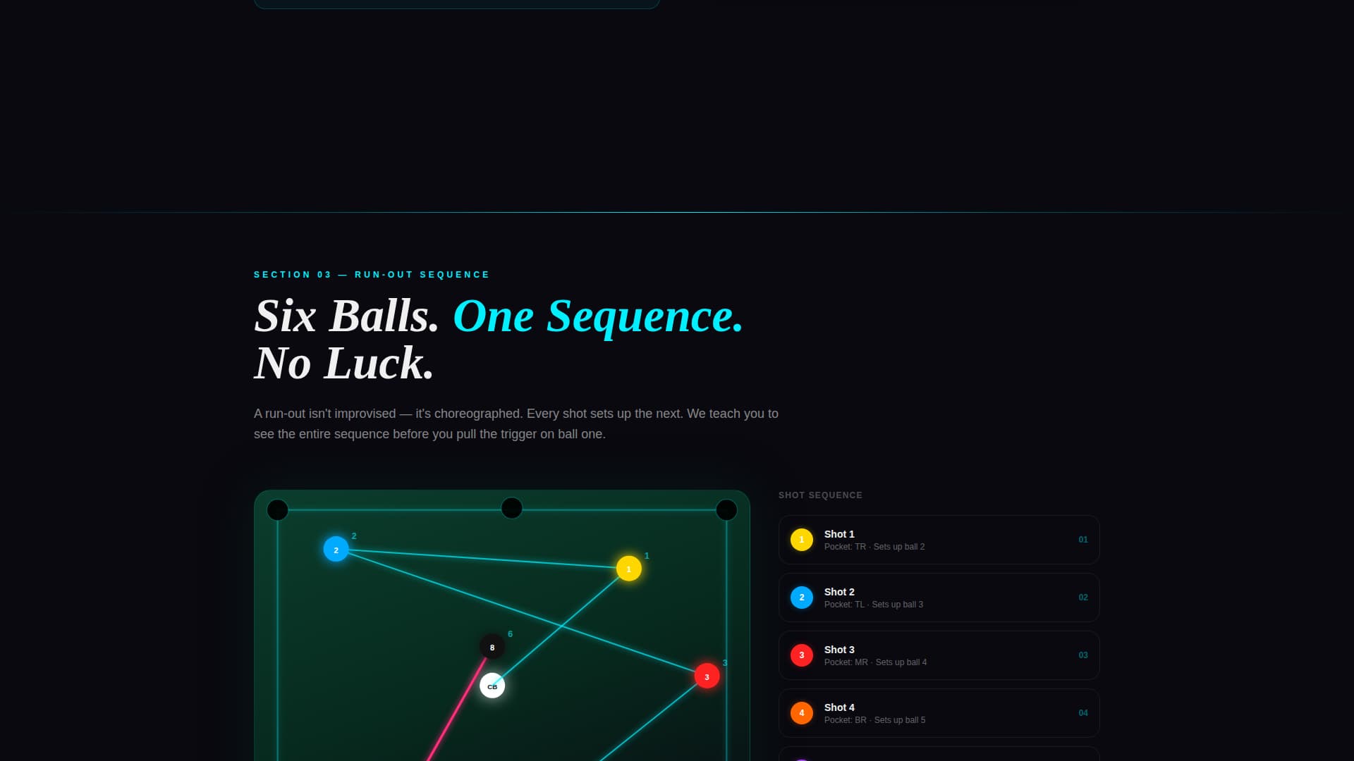 Cue - Precision Billiards Landing Page Template