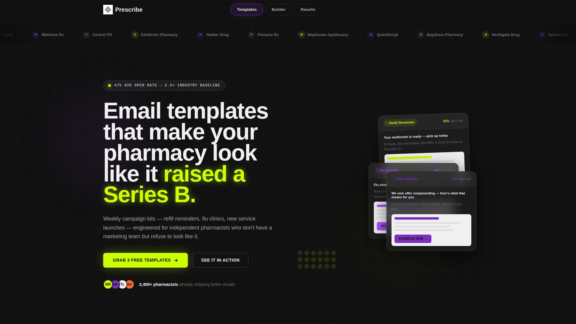 Prescribe - Bold Pharmacy Landing Page Template