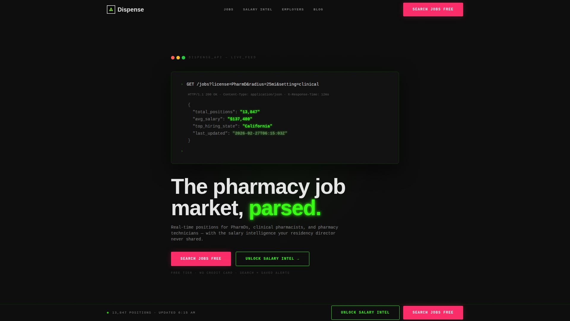 Dispense - Powerful Pharmacyjob Landing Page Template