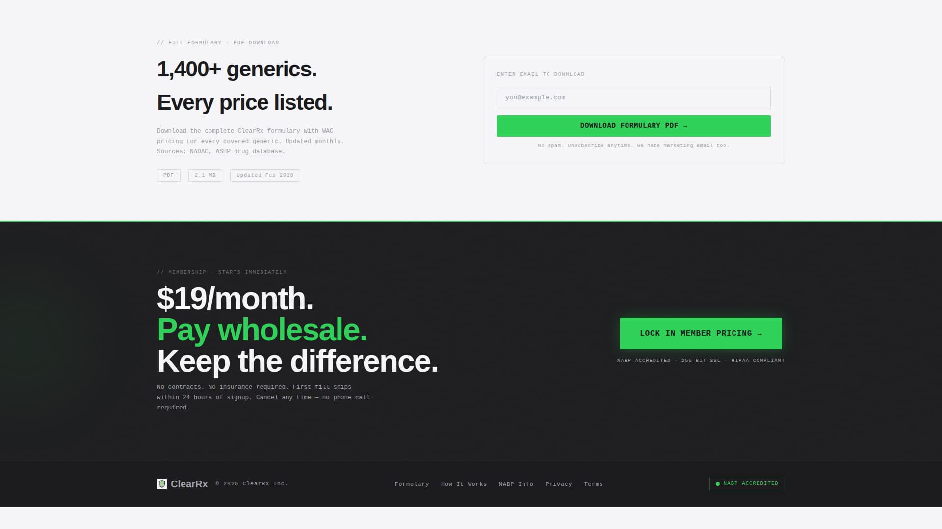 Clearrx - Transparent Pharmacy Landing Page Template