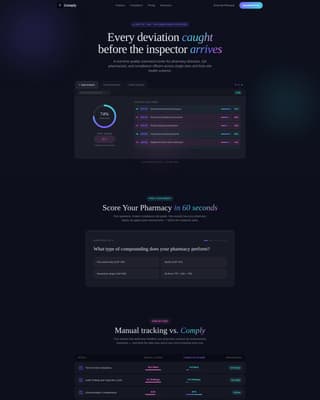 Comply - Powerful Pharmacycompliance Landing Page Template