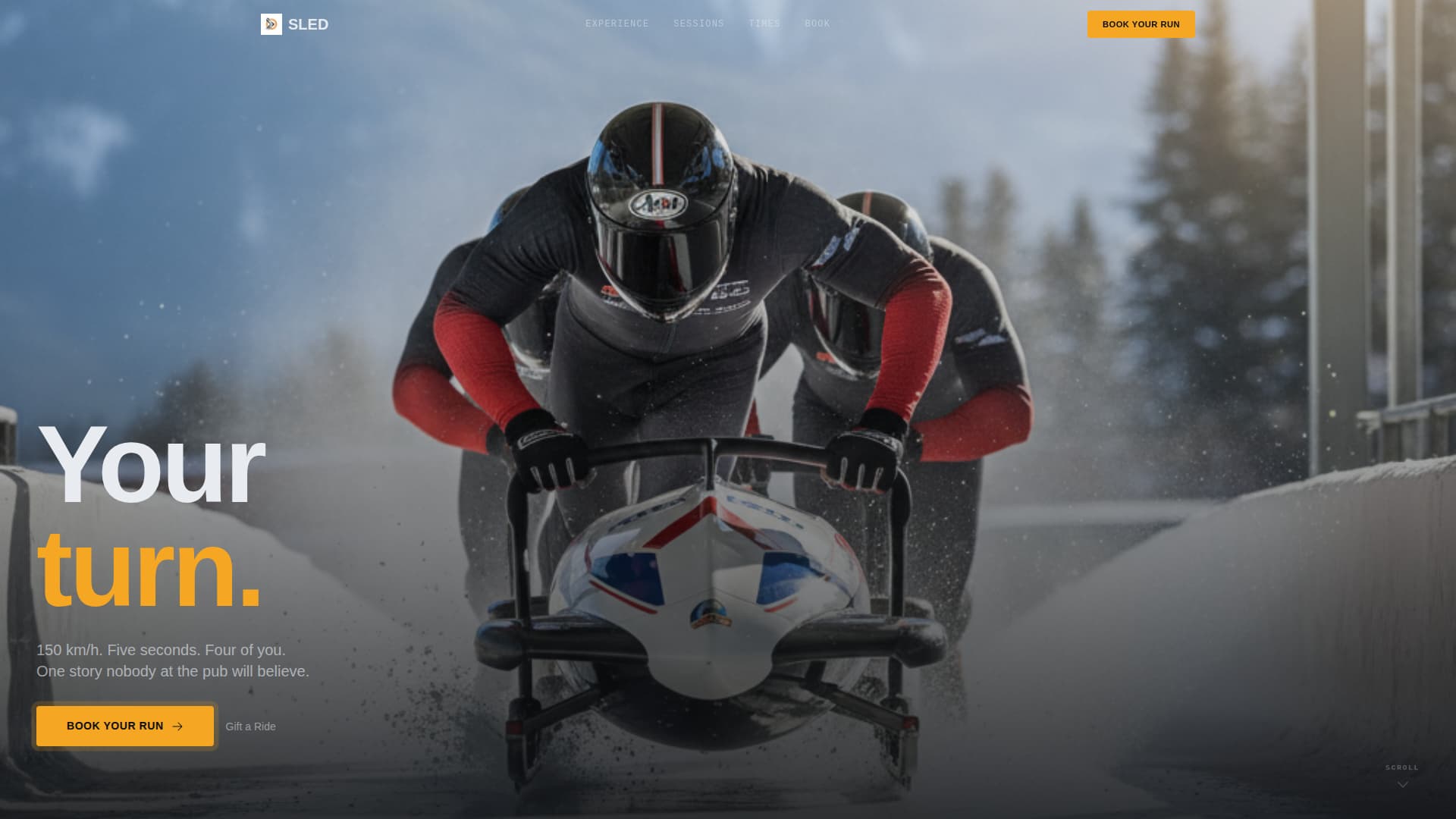 Bobsled Booking Website Template