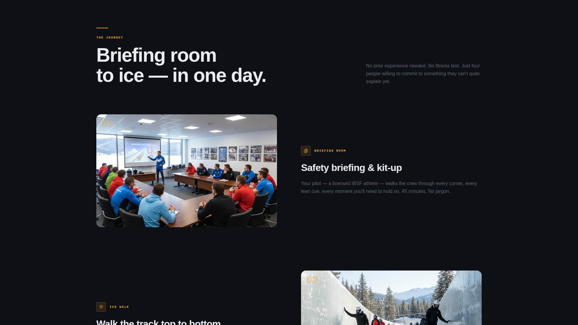 Bobsled Booking Website Template