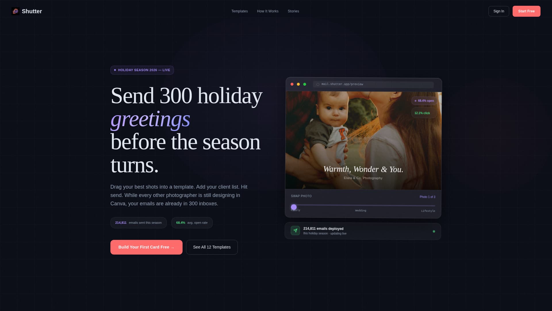 Shutter - Powerful Photography Landing Page Template
