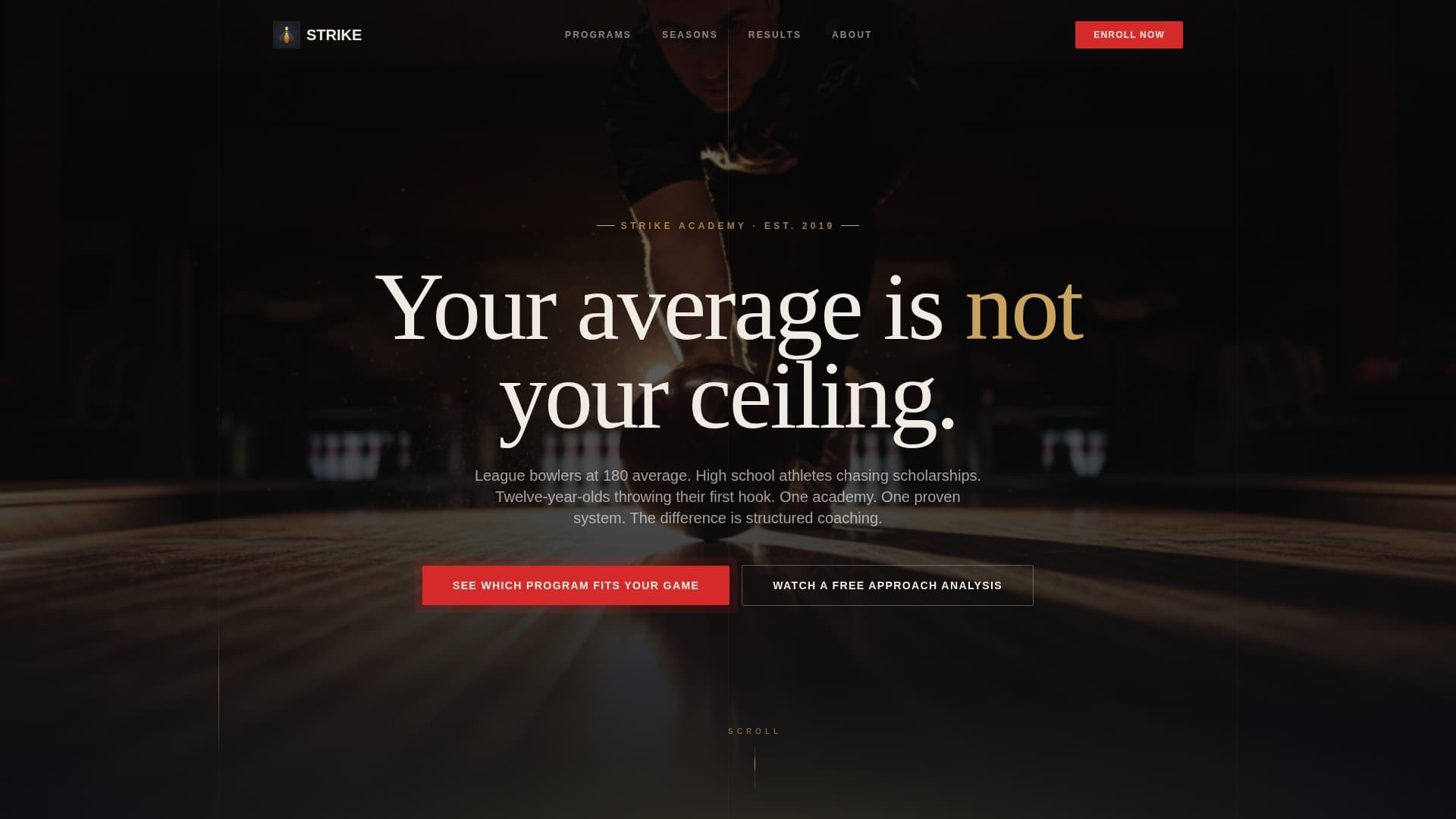 Alley — Immersive Bowling Venue Landing Page Template