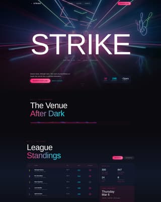 Strike - Electric Bowling Landing Page Template