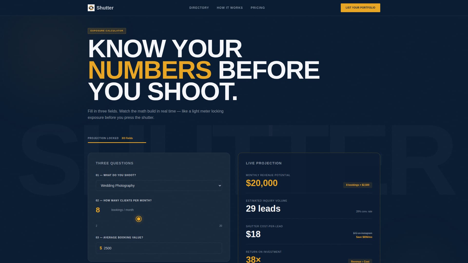 Lens — Inspiring Commercial Photography Landing Page Template