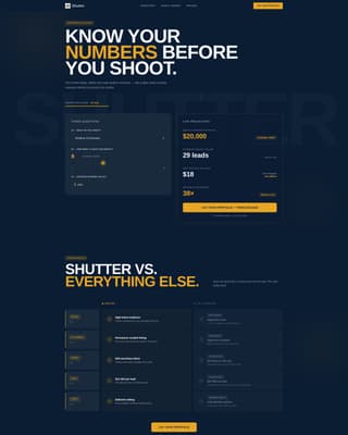 Lens — Inspiring Commercial Photography Landing Page Template