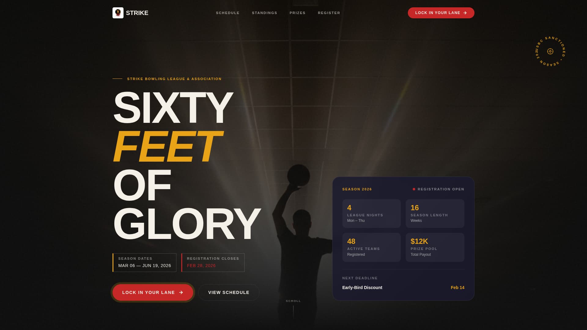 Pins — Thrilling Bowling Center Landing Page Template