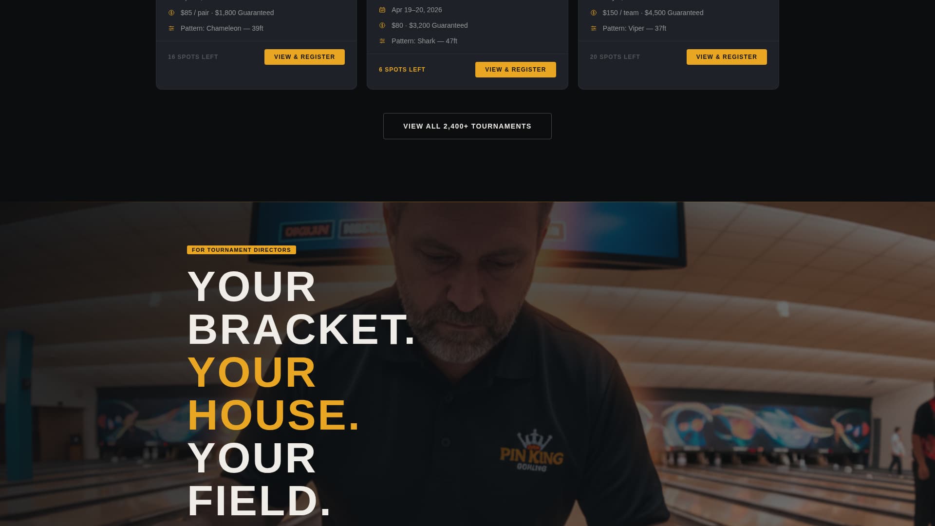 Strike - Cinematic Bowling Landing Page Template