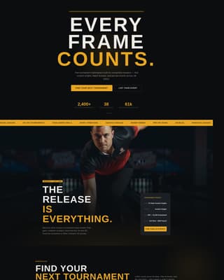 Strike - Cinematic Bowling Landing Page Template