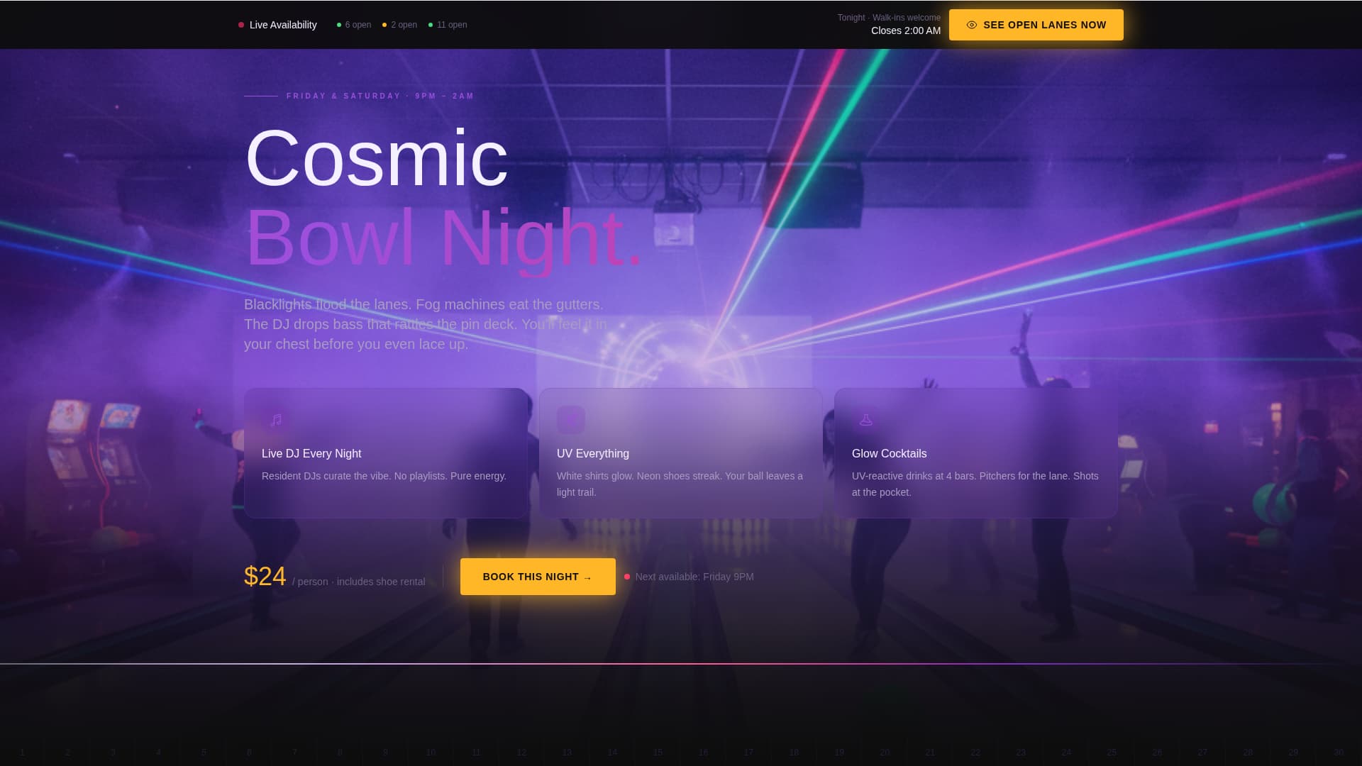 Strike - Electrifying Bowling Landing Page Template