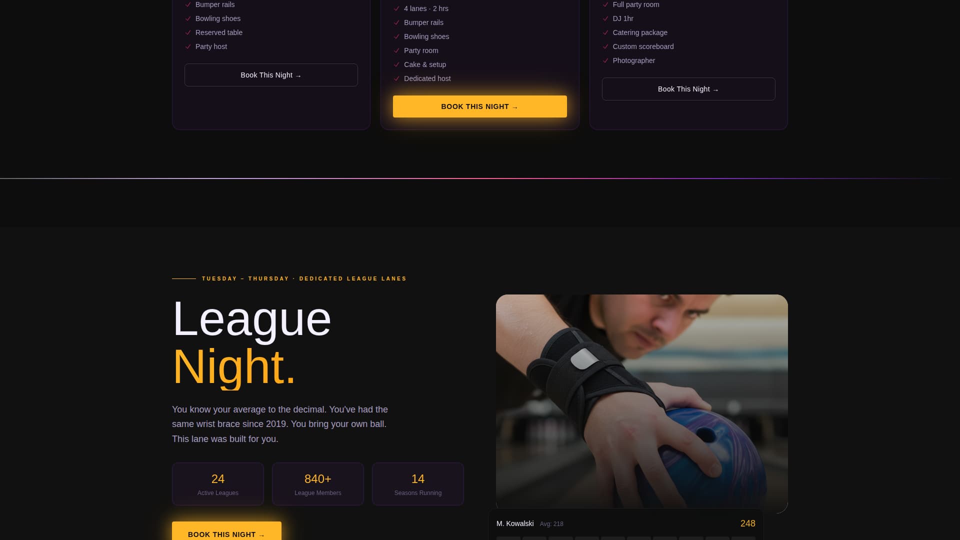 Strike - Electrifying Bowling Landing Page Template