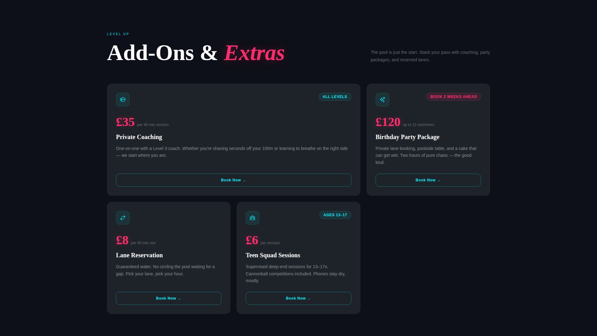 Swimming & Aquatic Center Reviews Website Template
