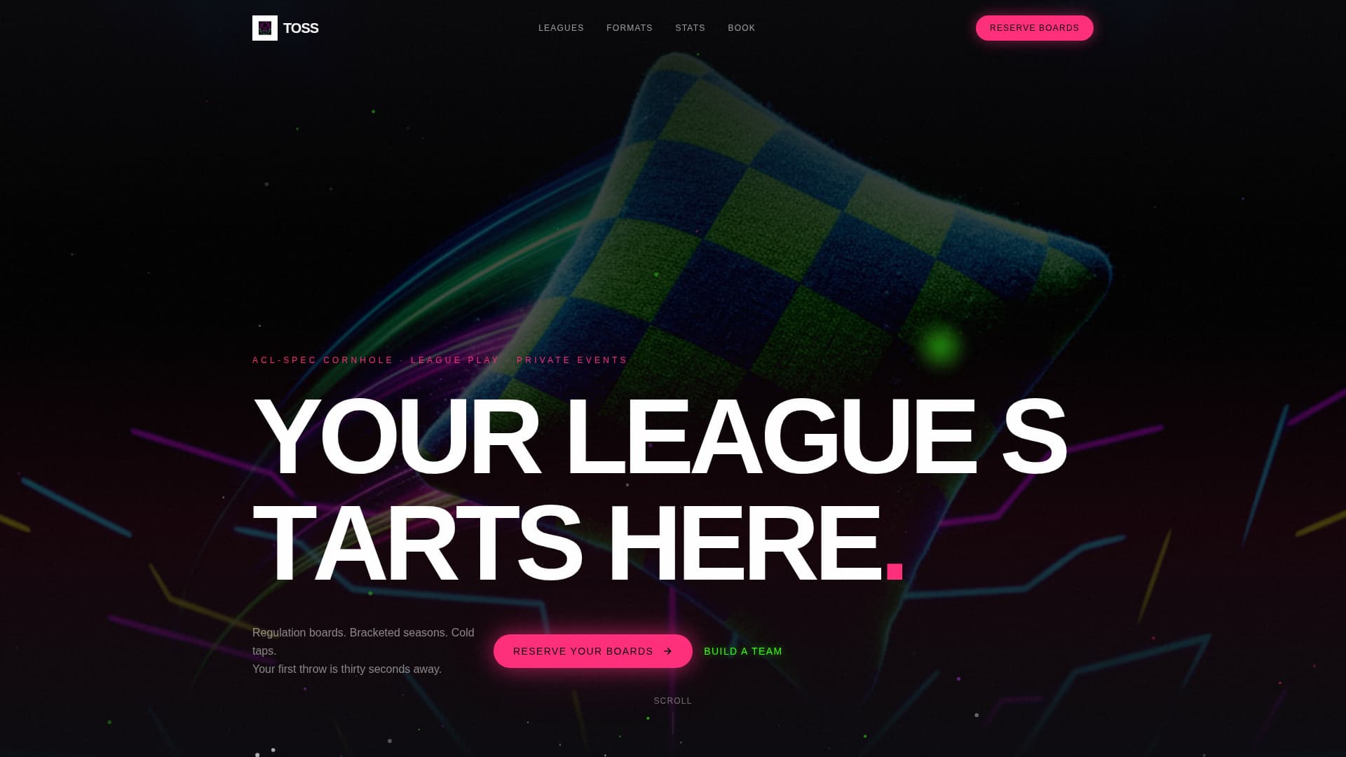 Cornhole Booking Website Template
