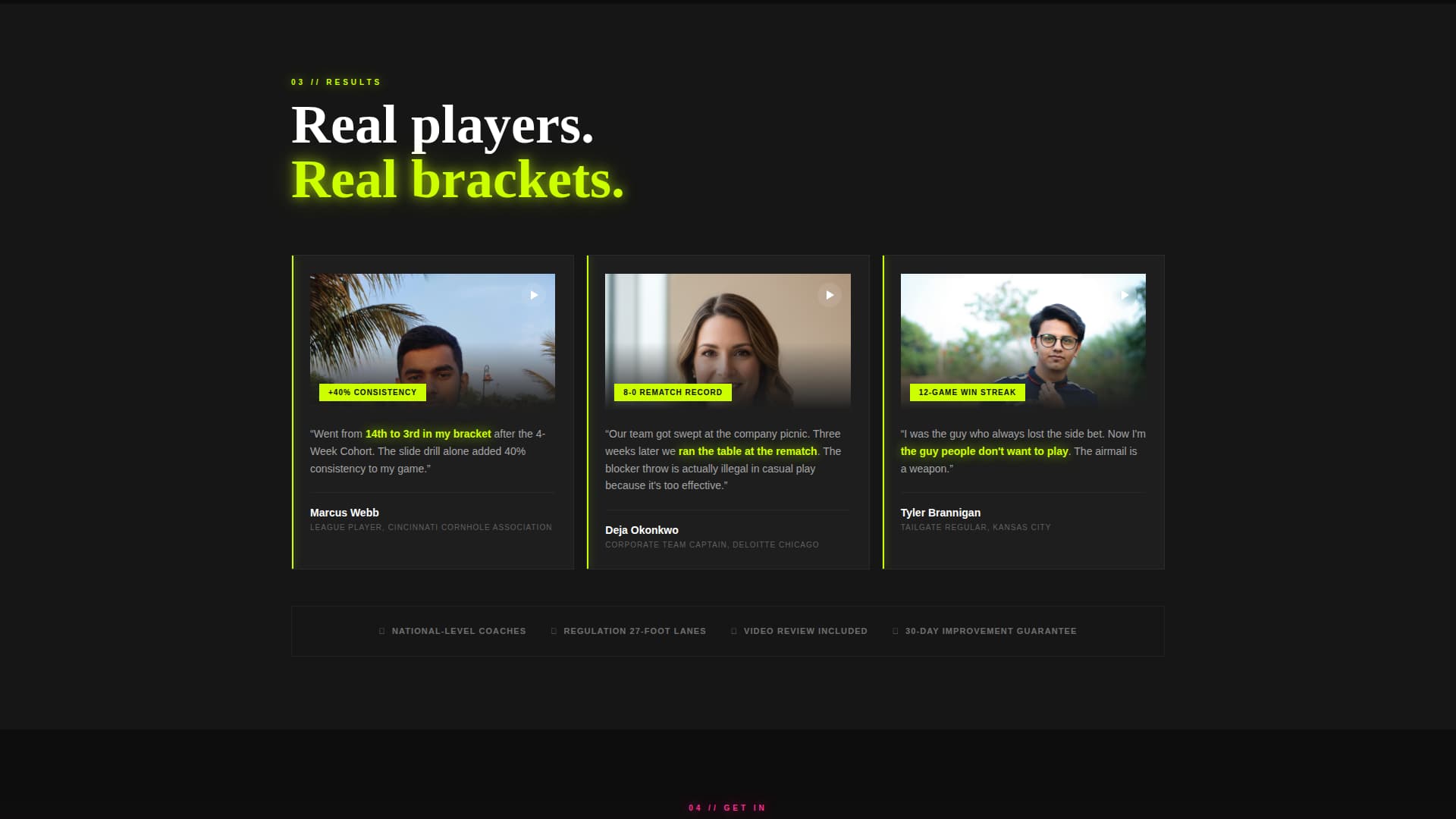 Cornhole Specialist Professional Website Template