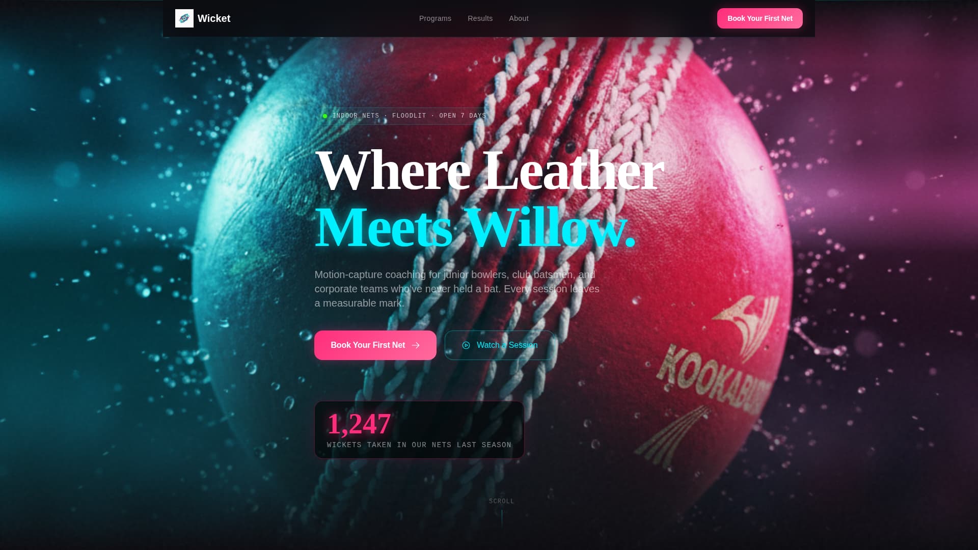Cricket Advanced Booking Website Template